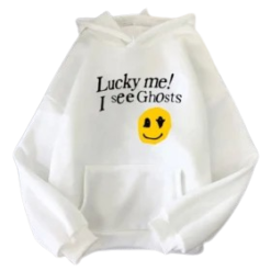 Lucky Me I See Ghosts print Hoodie