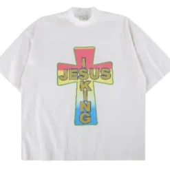 Jesus is King White Print T Shirt
